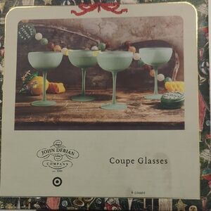 John Derian Green Coupe 3 Glasses Set